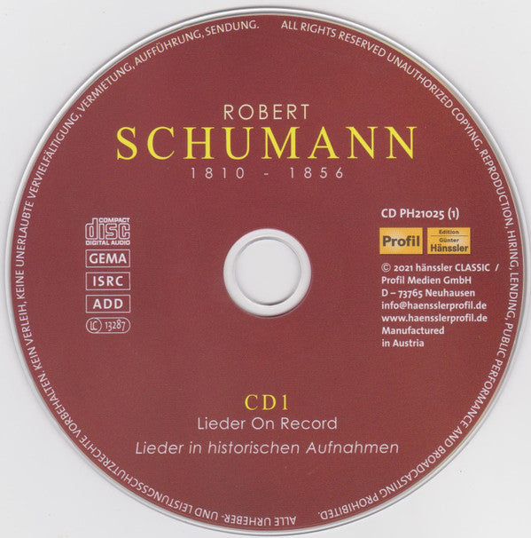 Schumann* - Lotte Lehmann | Elisabeth Höngen | Therese Behr-Schnabel | Elisabeth Schwarzkopf | Susan Metcalfe-Casals | Ria Ginster | Elisabeth Schumann | Leo Slezak | George Henschel | Richard Tauber | Karl Erb | Aksel Schiøtz | Dietrich Fischer-Dieskau | Gerhard Hüsch | Friedrich Schorr : Lieder On Record & Legendary Lied Cycle Recordings Vol. 2 (Lieder In Historischen Aufnahmen (1901-1951) (4xCD, Comp, RM)