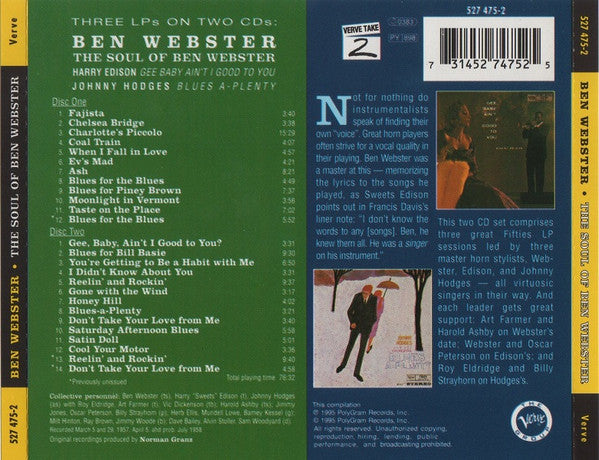Ben Webster : The Soul Of Ben Webster (2xCD, Comp, RE)