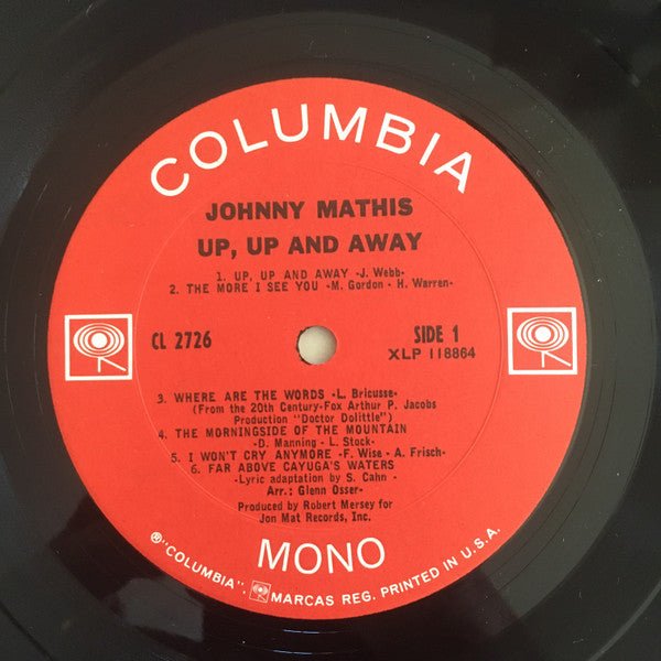 Johnny Mathis : Up, Up And Away (LP, Album, Mono)