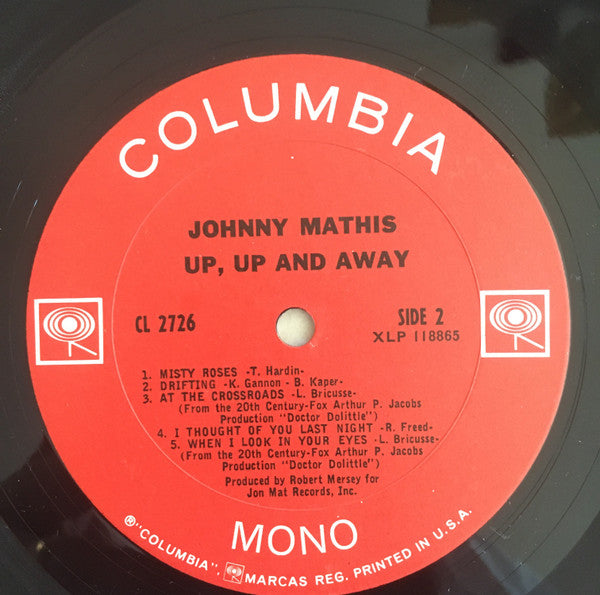 Johnny Mathis : Up, Up And Away (LP, Album, Mono)