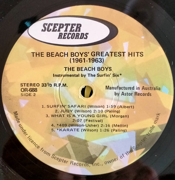 The Beach Boys : The Beach Boys' Greatest Hits (1961-1963) (LP, Comp)