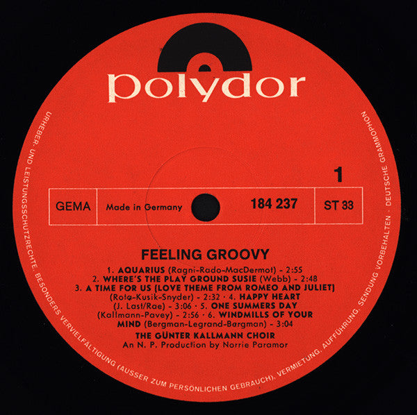 The Günter Kallmann Choir* : Feeling Groovy (LP, Album)