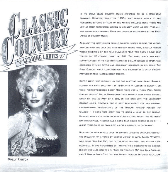 Various : Classic Country Leading Ladies (2xCD, Comp)