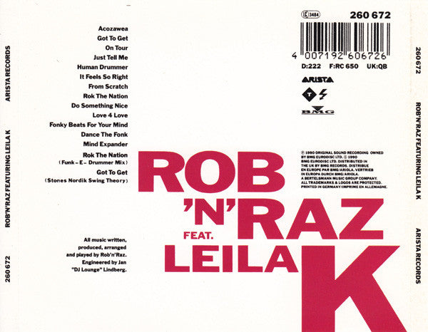 Rob 'N' Raz Feat. Leila K : Rob 'N' Raz Featuring Leila K (CD, Album)