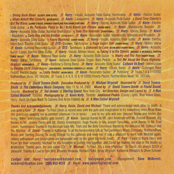 Harry Manx & Kevin Breit : Jubilee (CD, Album)
