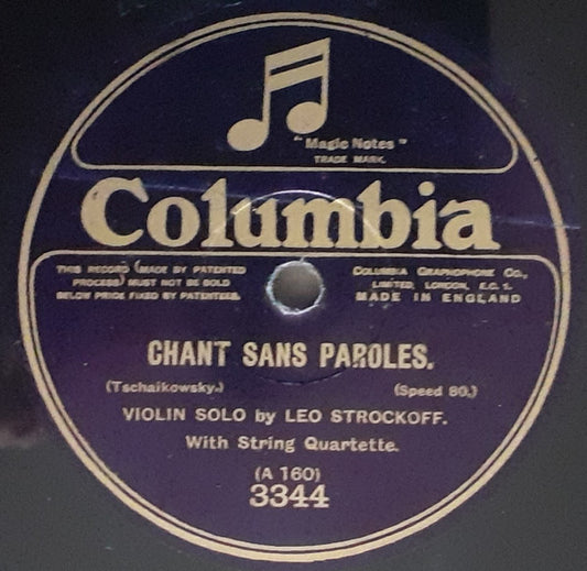 Leo Strockoff : Chant Sans Paroles / Chorus Of Dervishes (Shellac, 12", 80 RPM)