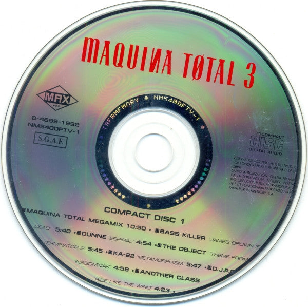 Various : Maquina Total 3 (2xCD, Comp, P/Mixed)