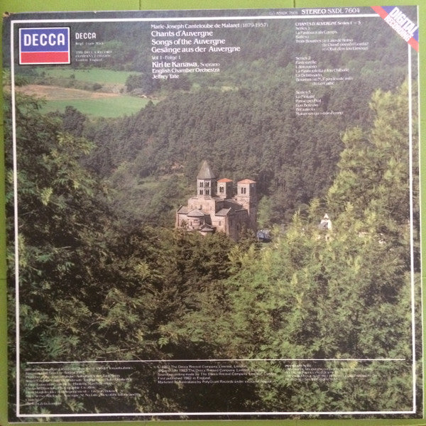 Kiri Te Kanawa : Marie-Joseph Canteloube: Chants D'Auvergne / Songs Of The Auvergne / Gesaenge Aus Der Auvergne (Vol. 1 / Folge 1) (LP)
