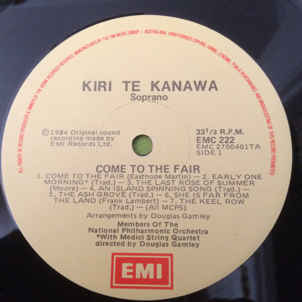 Kiri Te Kanawa : Come To The Fair (Folk Songs & Ballads) (LP)
