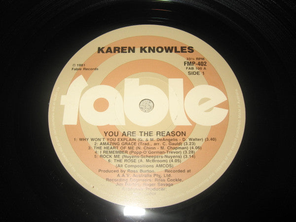 Karen Knowles : You Are The Reason (LP, Album, RE)