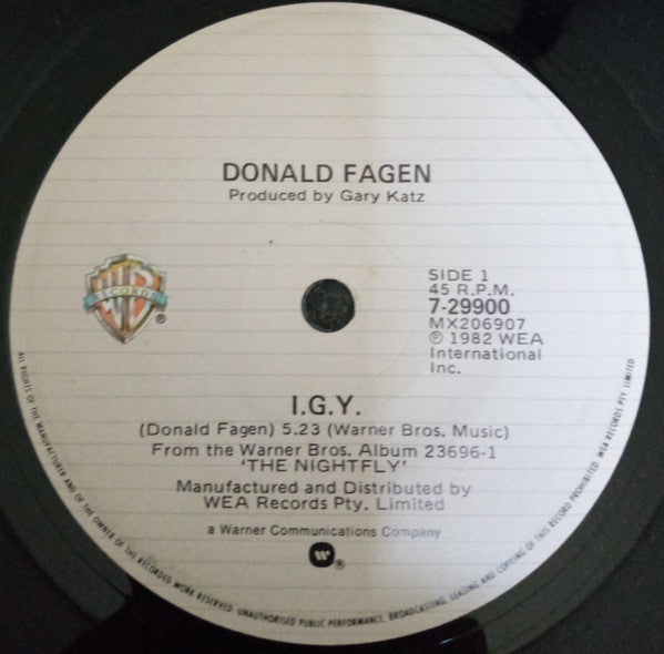 Donald Fagen : I.G.Y. (7", Single)
