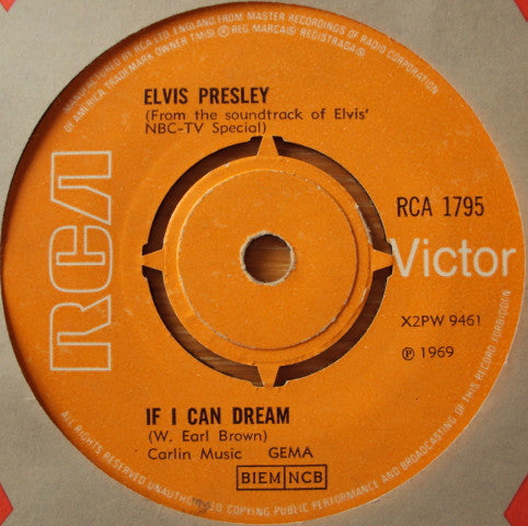 Elvis Presley : If I Can Dream  (7", Single)