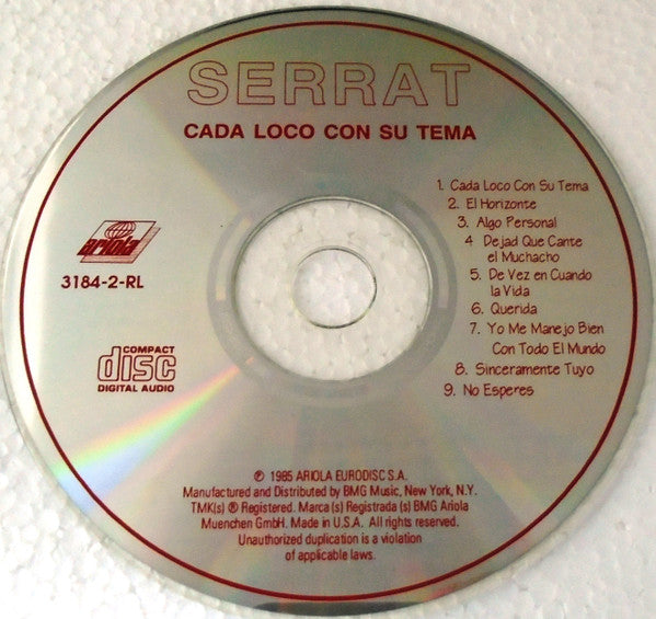Joan Manuel Serrat : Cada Loco Con Su Tema (CD, Album, RE)