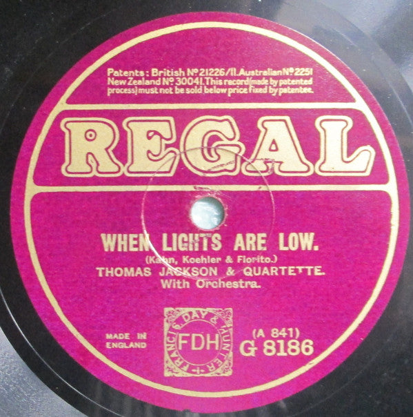 Fred Douglas / Thomas Jackson (5) : Jog Along Jasper / When Lights Are Low (Shellac, 10")