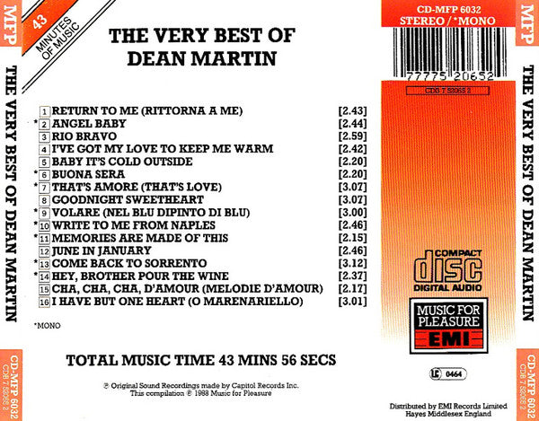 Dean Martin : The Very Best Of Dean Martin (CD, Comp, Mono)