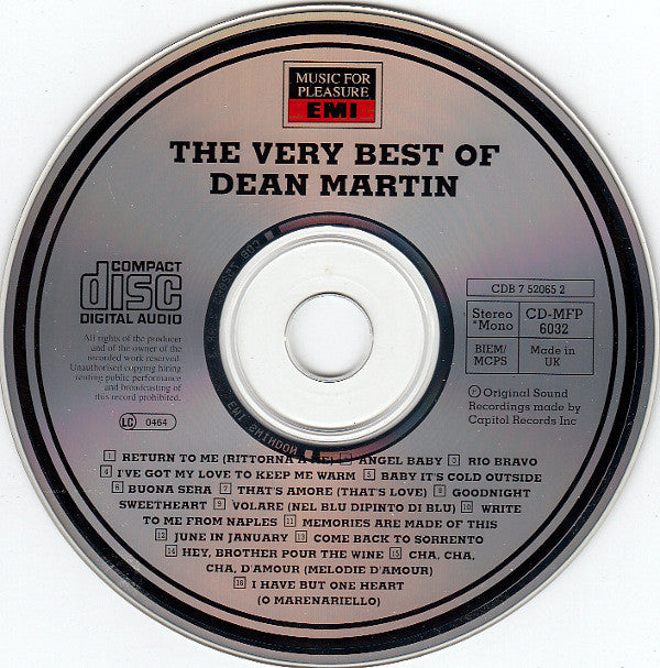 Dean Martin : The Very Best Of Dean Martin (CD, Comp, Mono)