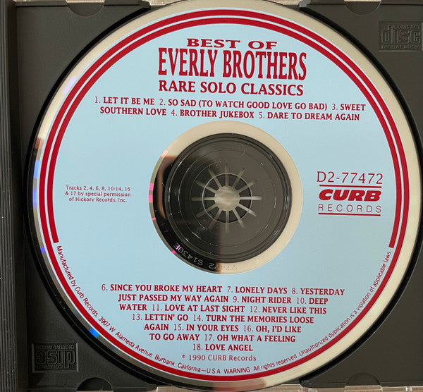 Everly Brothers : Best Of Everly Brothers - Rare Solo Classics (CD, Comp)