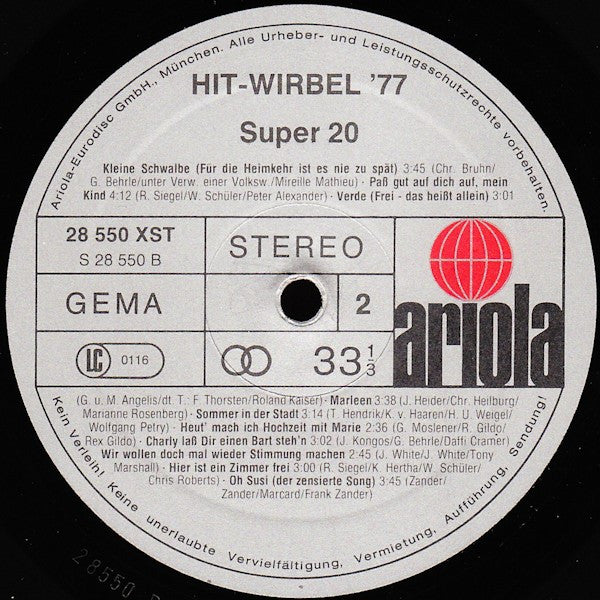 Various : Hit-Wirbel '77 - Super 20 (LP, Comp)