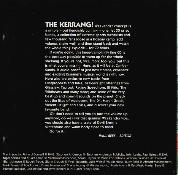 Various : Kerrang! Weekender (CD, Comp)