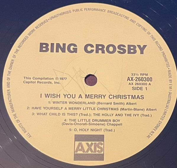 Bing Crosby : I Wish You A Merry Christmas (LP, RE)