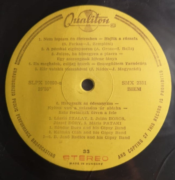 Various : Nótacsokor - Hungarian Songs (LP, Comp)