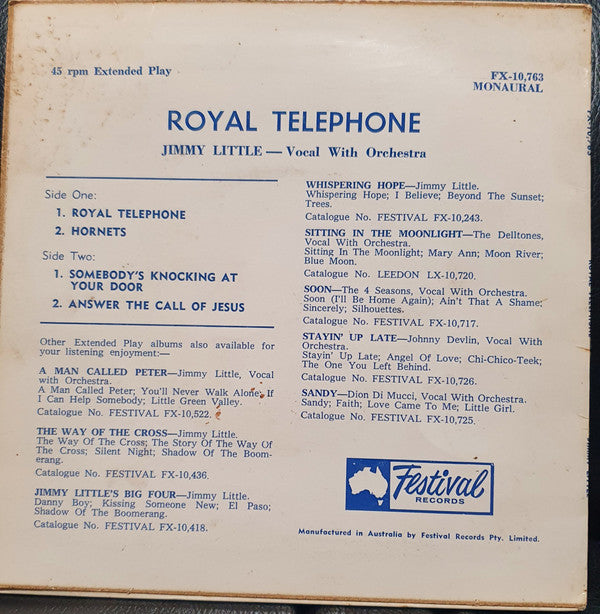 Jimmy Little : Royal Telephone (7", EP, Mono)