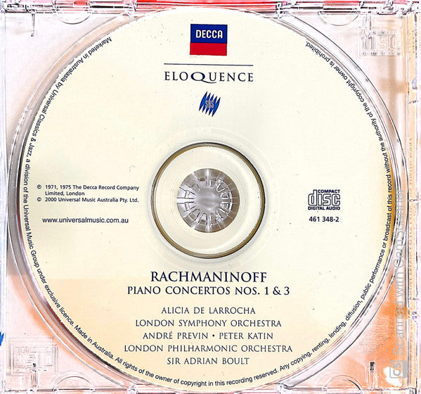 Sergei Vasilyevich Rachmaninoff : Piano Concerto No. 1 / Piano Concerto No. 3 (CD, Comp)