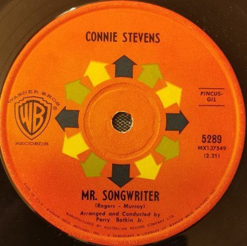 Connie Stevens : Mr. Songwriter / I Couldn't Say No (7", Single)