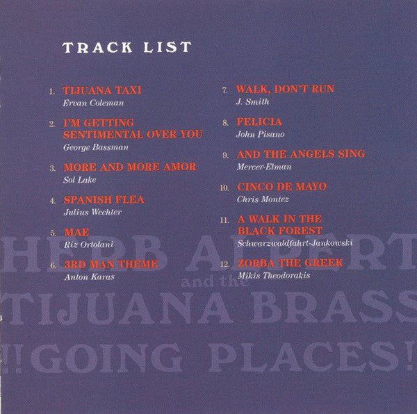 Herb Alpert & The Tijuana Brass : !!Going Places!! (CD, Album, RE, RM)