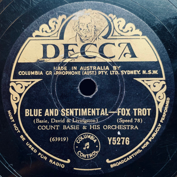 Count Basie & His Orchestra* : Blue And Sentimental / Stop Beatin' 'Round The Mulberry Bush (Shellac, 10")