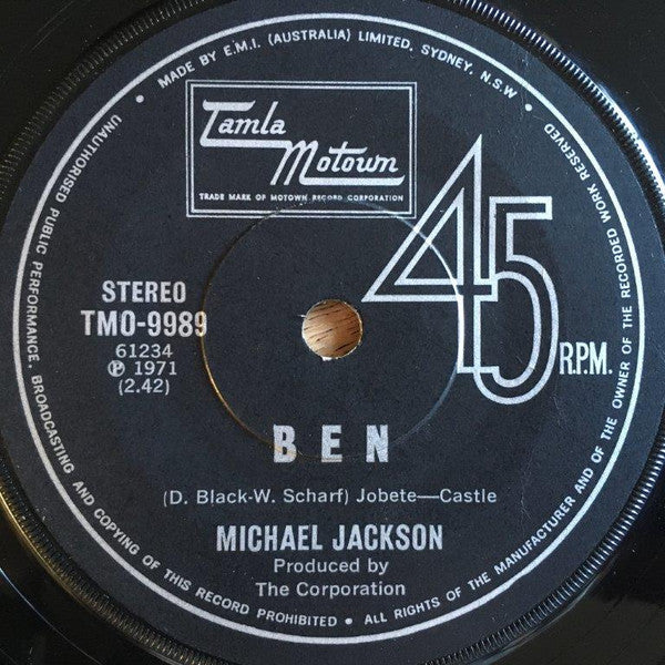 Michael Jackson : Ben (7", Single)
