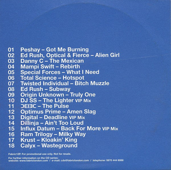 Grooverider : FabricLive. 06 (CD, Mixed, Promo)