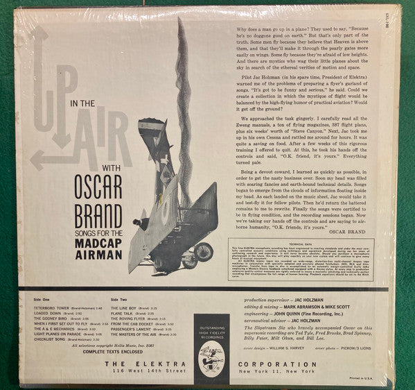 Oscar Brand : Up In The Air With Oscar Brand: Songs For The Madcap Airman (LP)