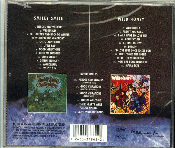 The Beach Boys : Smiley Smile / Wild Honey (HDCD, Comp, RE, RM)