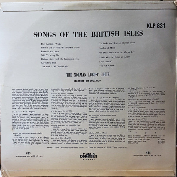 The Norman Luboff Choir* : Songs Of The British Isles (LP, Album, Mono)