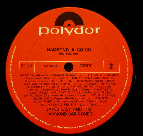 James Last Und Seine Hammond-Combo* : Hammond À Gogo (28 Melodien Zum Tanzen Und Träumen) (LP, Album, RP)