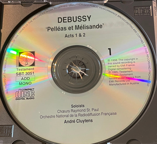 Claude Debussy - André Cluytens, Victoria De Los Angeles, Jacques Jansen, Gérard Souzay : Pelléas Et Mélisande (3xCD, Mono, RE, RM + Box, Mono)