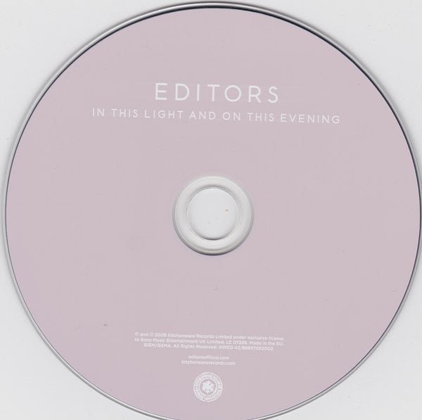 Editors : In This Light And On This Evening (CD, Album, Son)