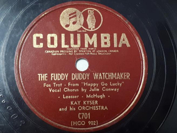 Kay Kyser And His Orchestra : Let's Get Lost / The Fuddy Duddy Watchmaker (Shellac, 10")