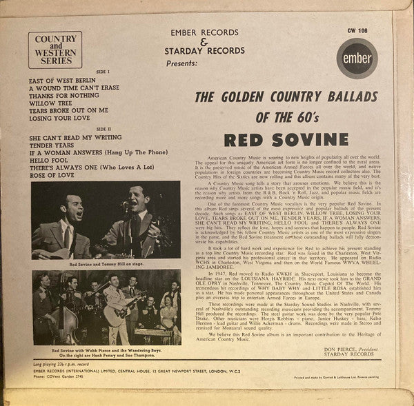 Red Sovine : The Golden Country Ballads Of The 60's (LP, Album)
