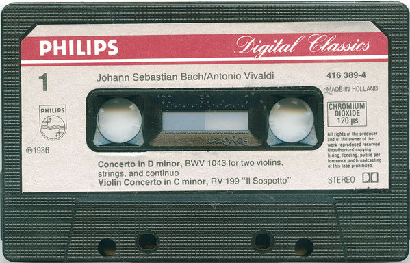 Bach*, Vivaldi*, Pinchas Zukerman, Midori*, Saint Paul Chamber Orchestra* : Double Concertos Violin Concertos (Cass, Album)