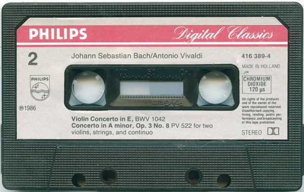 Bach*, Vivaldi*, Pinchas Zukerman, Midori*, Saint Paul Chamber Orchestra* : Double Concertos Violin Concertos (Cass, Album)