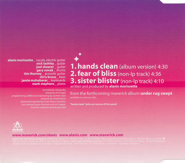 Alanis Morissette : Hands Clean (CD, Single, CD1)