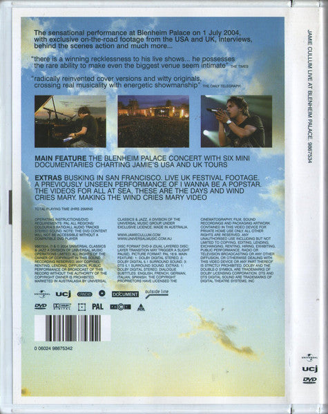 Jamie Cullum : Live At Blenheim Palace (DVD-V, PAL)