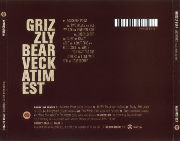 Grizzly Bear : Veckatimest (2xCD, Album, Ltd, Exp)