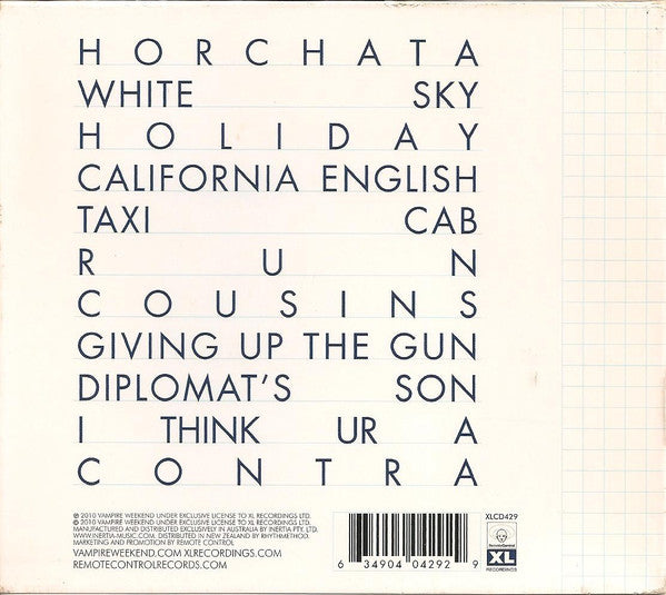 Vampire Weekend : Contra (CD, Album, Sli)