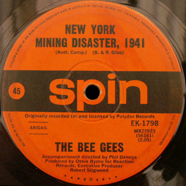 Bee Gees : New York Mining Disaster, 1941 (7", Single)