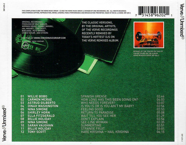 Various : Verve // Unmixed (CD, Comp)