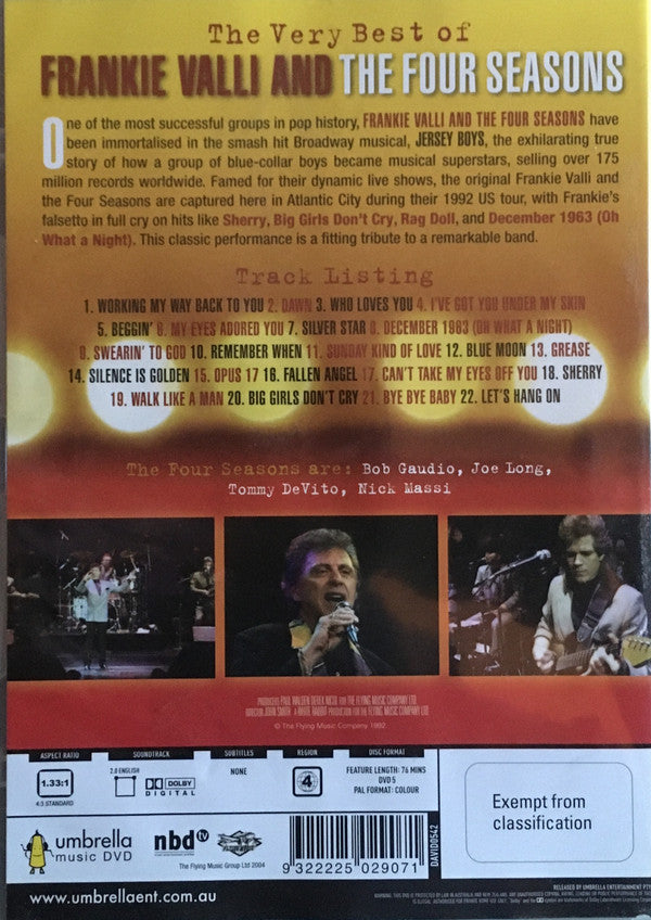 Frankie Valli And The Four Seasons* : The Very Best Of Frankie Valli And The Four Seasons (Live In Concert) (DVD-V)
