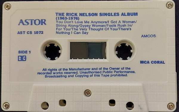 Ricky Nelson (2) : The Rick Nelson Singles Album (1963-1976) (Cass, Album, Comp)